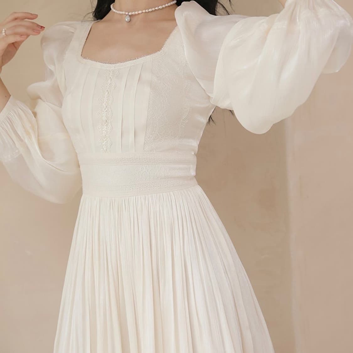 S사이즈) 신스덴 앙쥬 레이스 롱원피스 브라이덜샤워 셀프웨딩스냅 상품이미지6