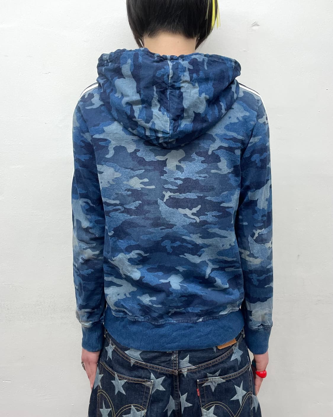 Blue Camo Stripe Hooded Zip-Up  상품이미지2