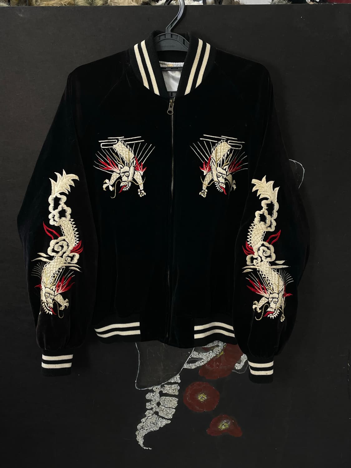 일본빈티지 요코스카 벨벳 자수 스카잔 오리엔탈 스카쟌 M 상품이미지7