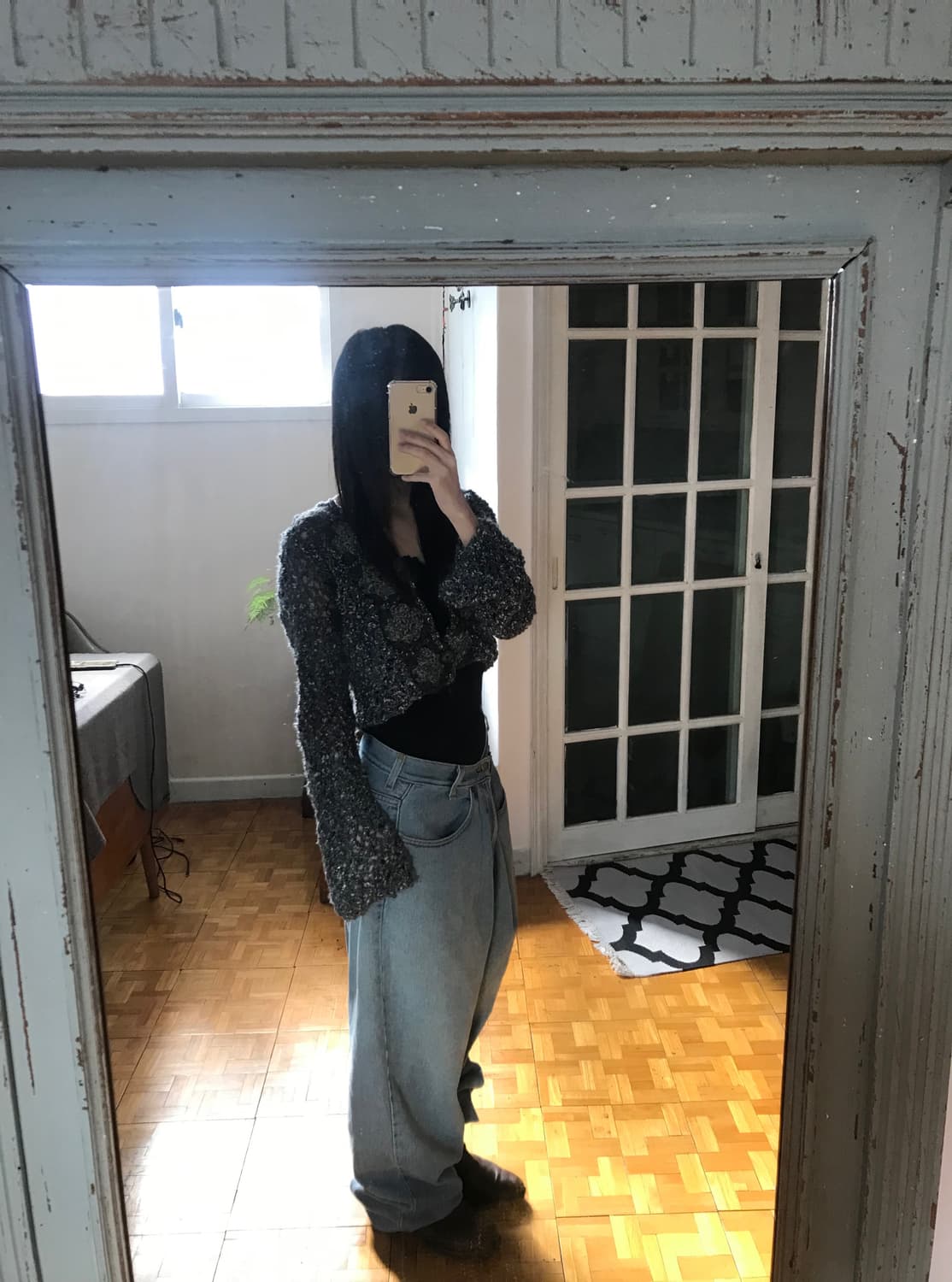 vintage grey short cardign  상품이미지5