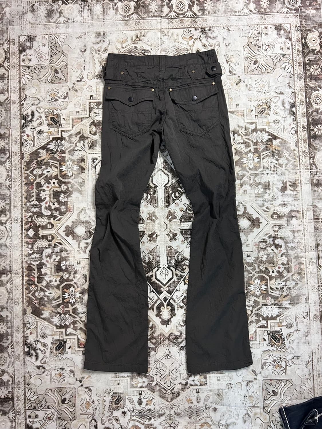 y2k khaki side strap pants 상품이미지4
