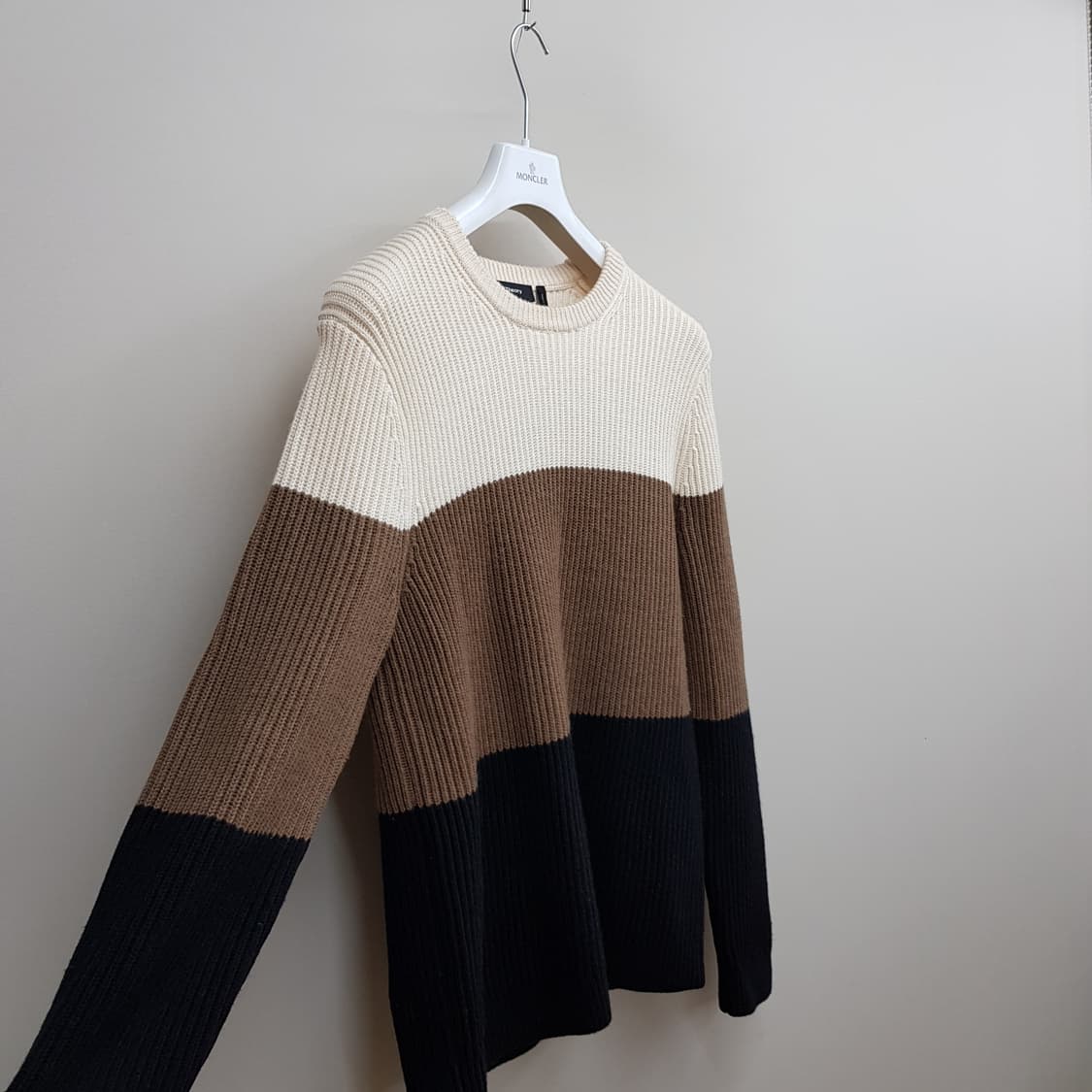 띠어리 THEORY 메리노울 100% 배색 니트 스웨터 L사이즈 상품이미지4