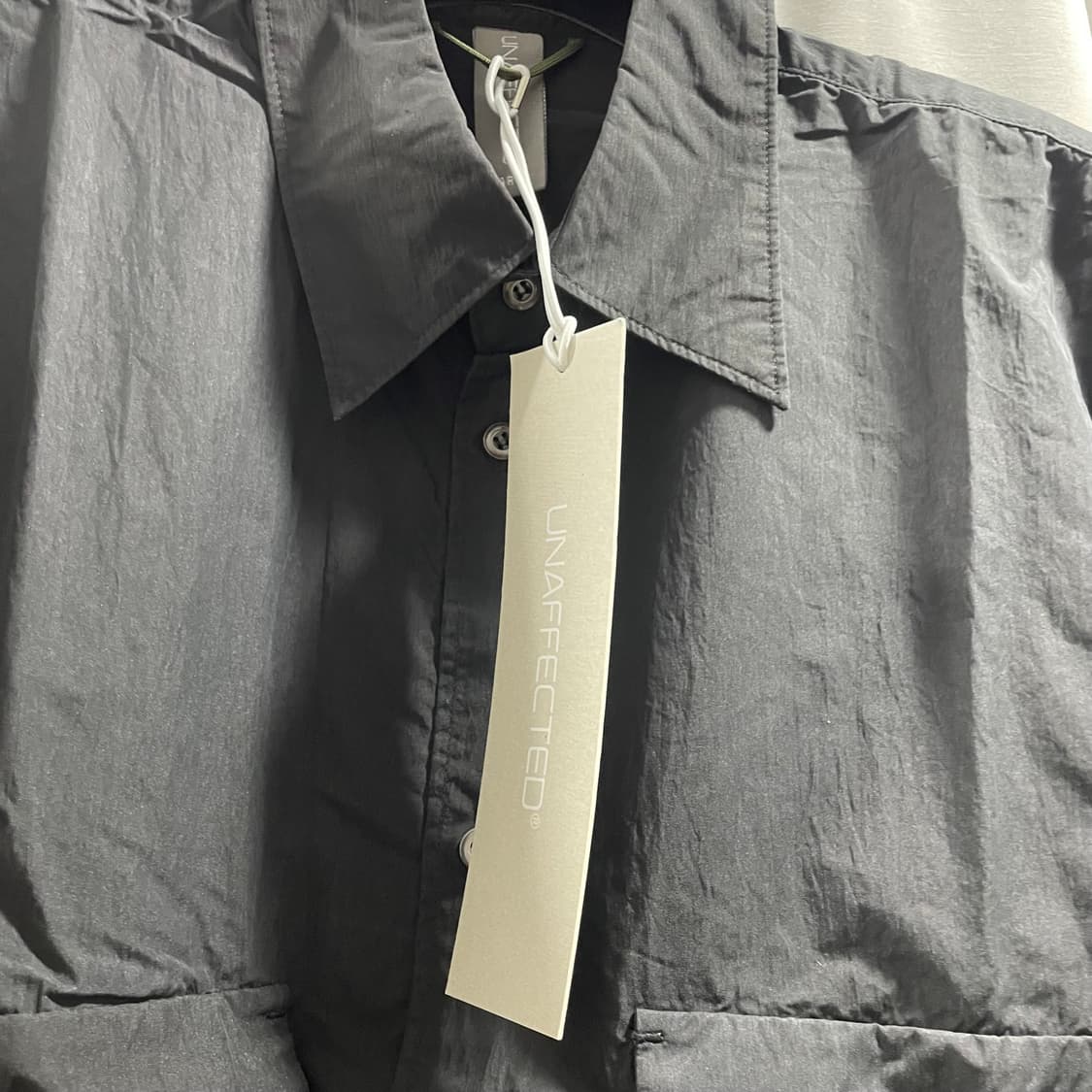 언어펙티드/ 드로스트링 오버사이즈 셔츠 블랙/ L 상품이미지8