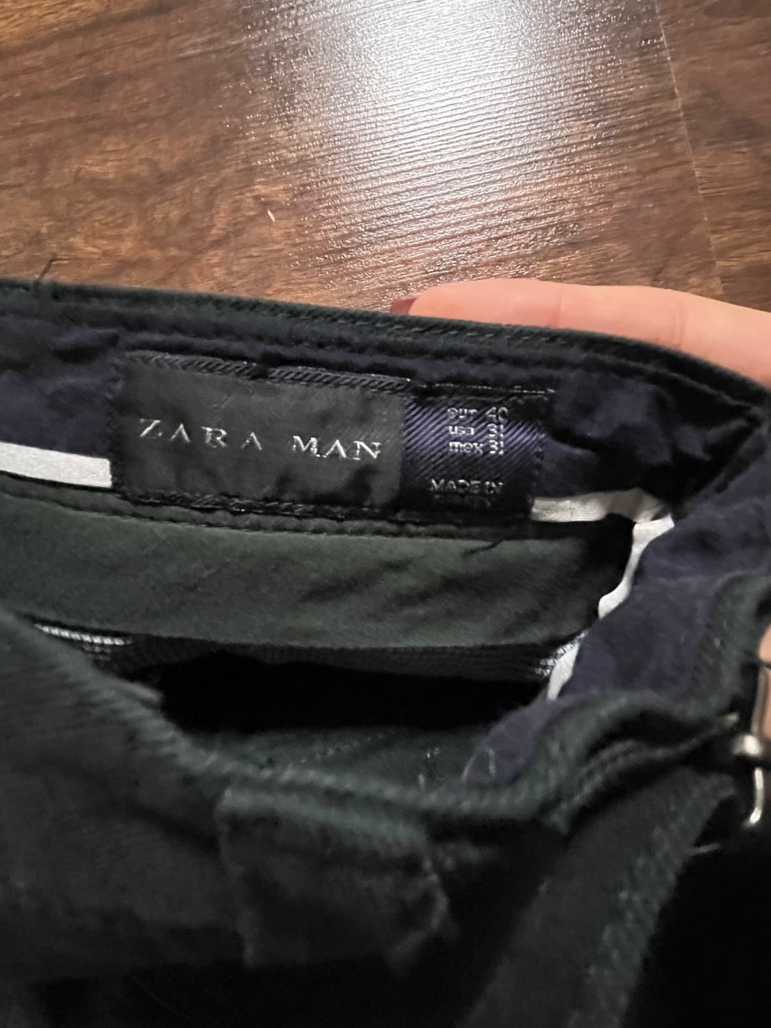 ZARA 녹색 코튼팬츠 상품이미지4
