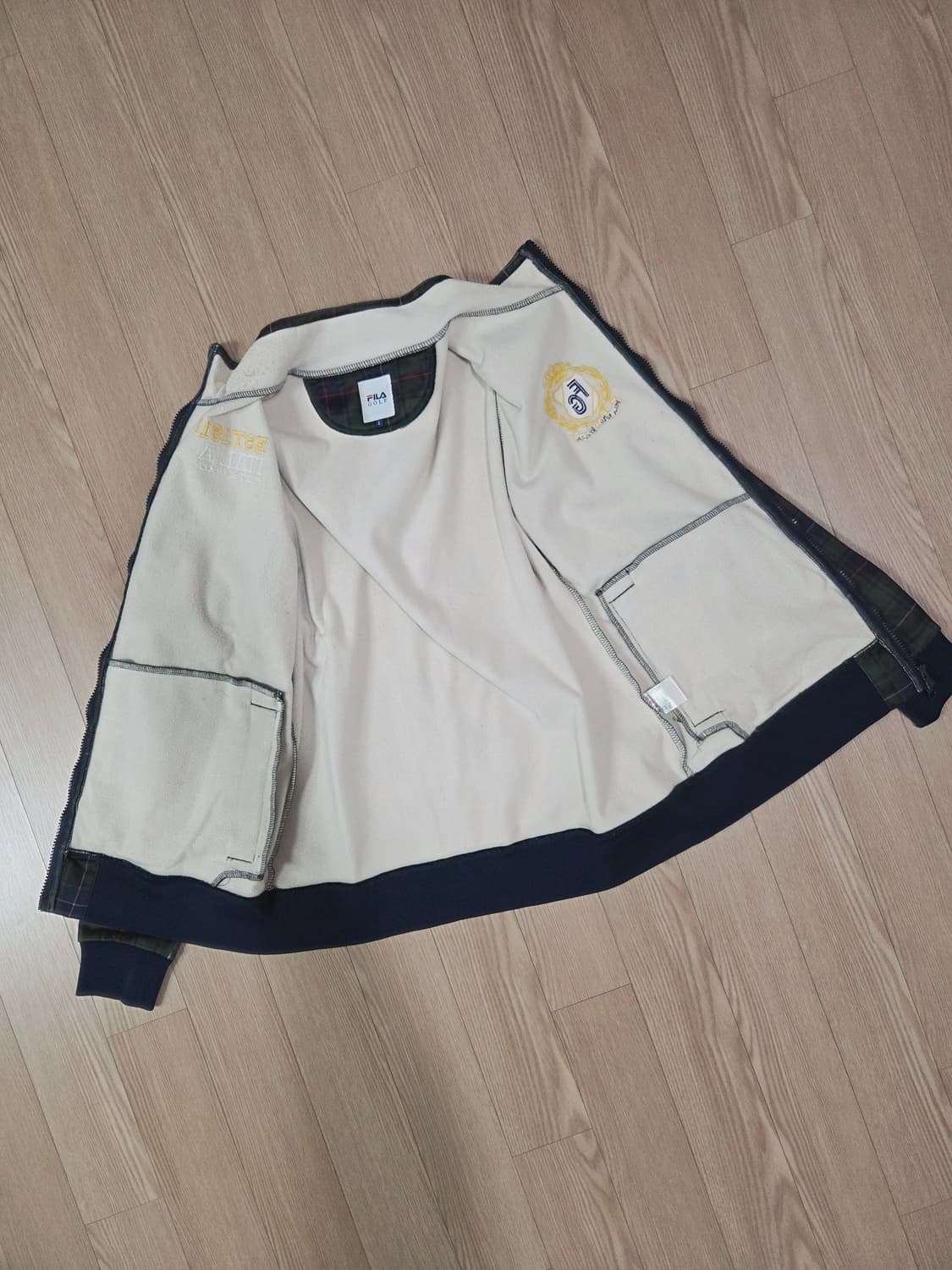 휠라 빈티지 블랙와치 짚업 블루종 재킷 상품이미지8