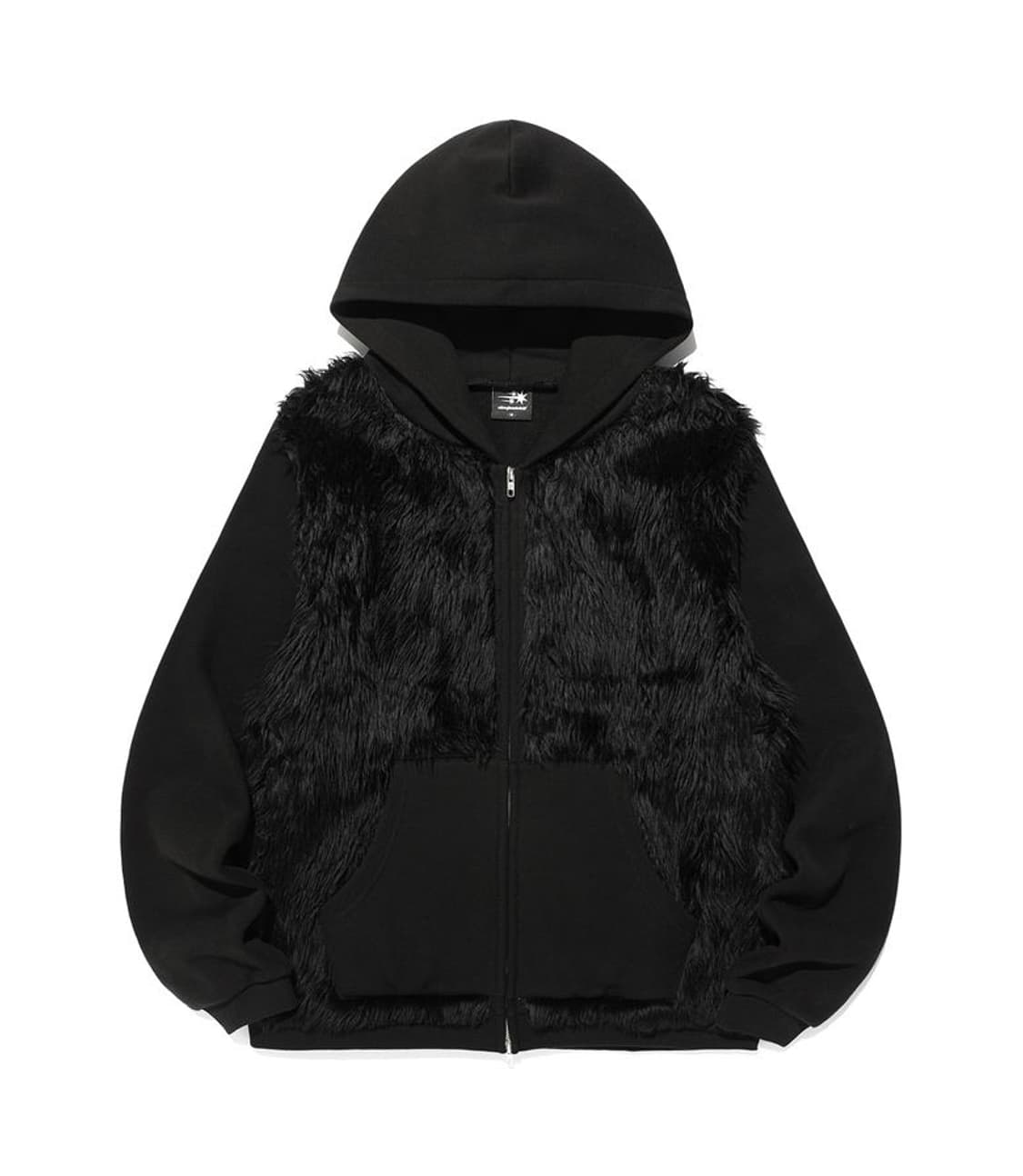 나이스고스트 클럽 FUR YETI HOODIE ZIP UP_BLACK 상품이미지1