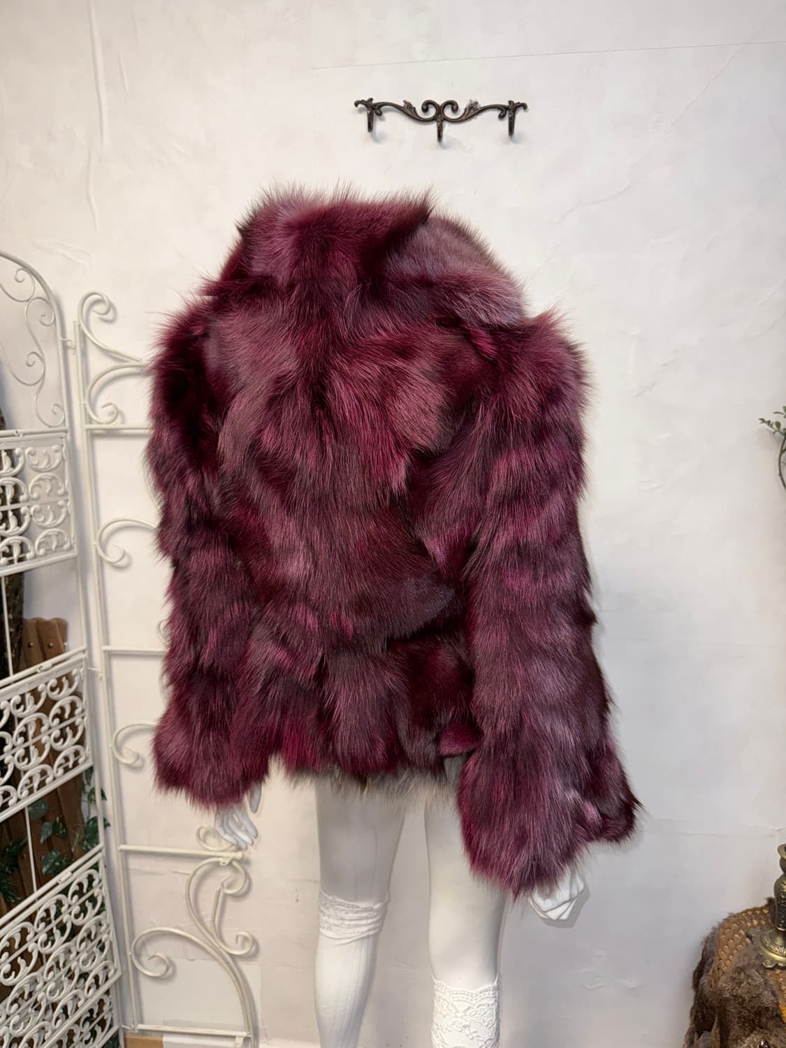Cherry pink fox fur short jacket  상품이미지5