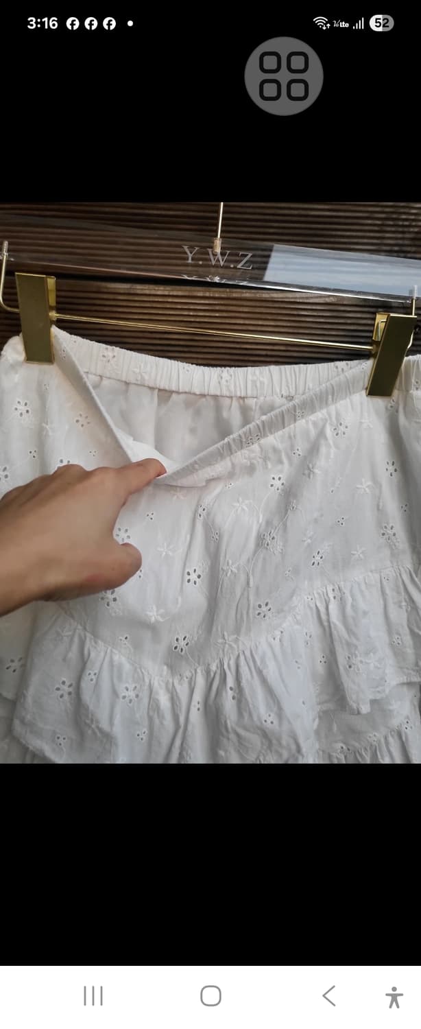 세일plac화이트 펀칭 레이스 프릴스커트팬츠 free 상품이미지3