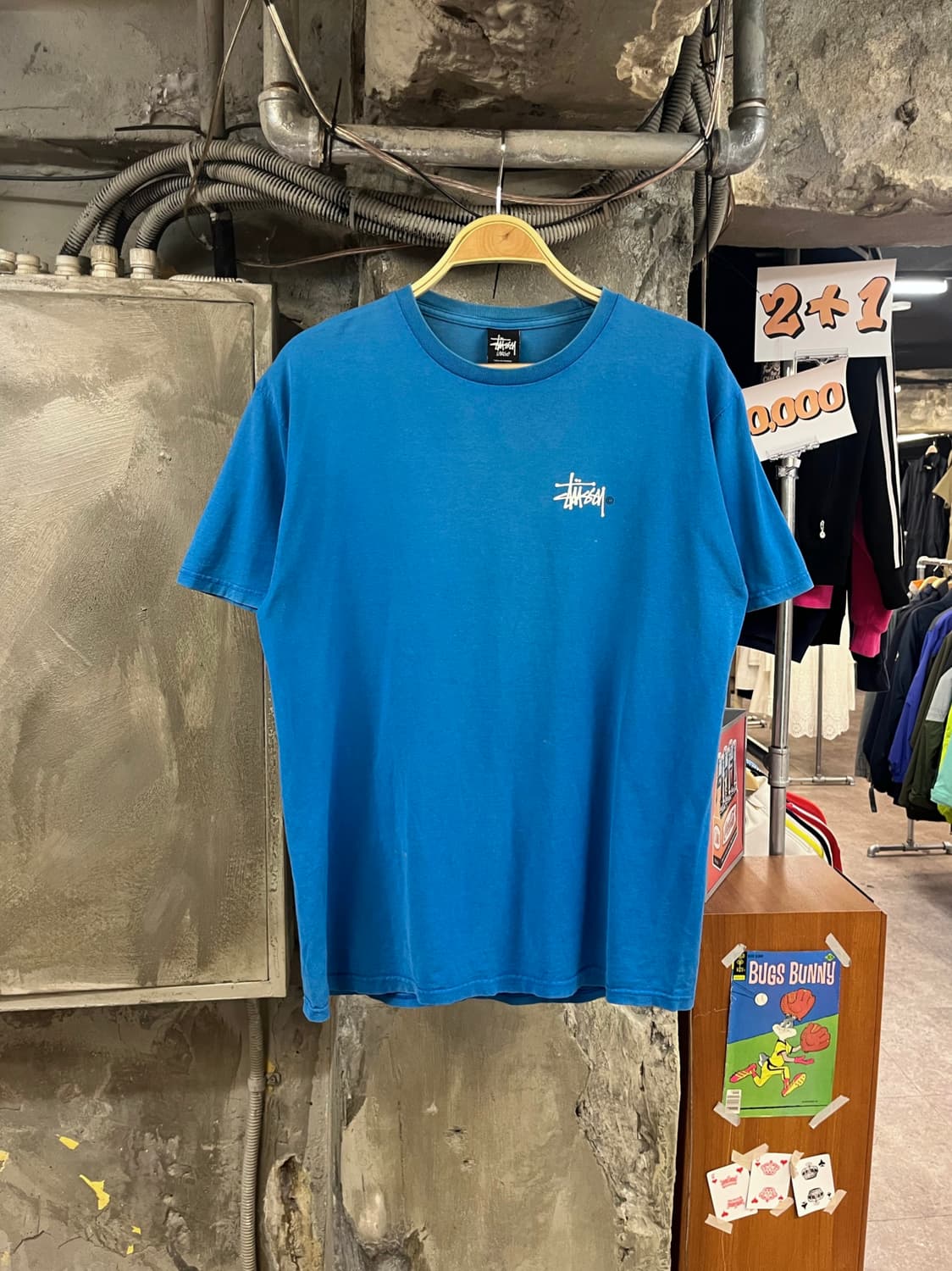 스투시 베이직 로고 반팔티 블루 L #csz3793 상품이미지2