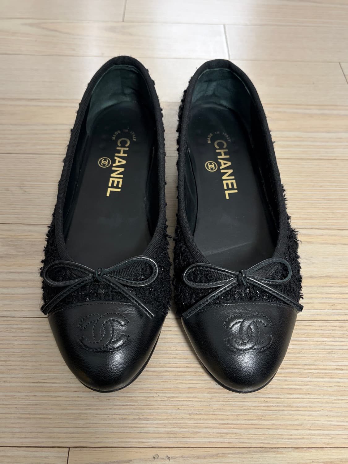 샤넬 트위드 발레리나 플랫 블랙 35 (220) 상품이미지1