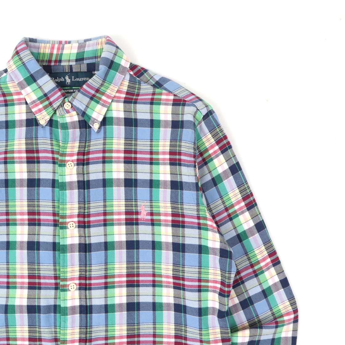 폴로 랄프로렌 블루 마드라스 체크 커스텀핏 셔츠 상품이미지3