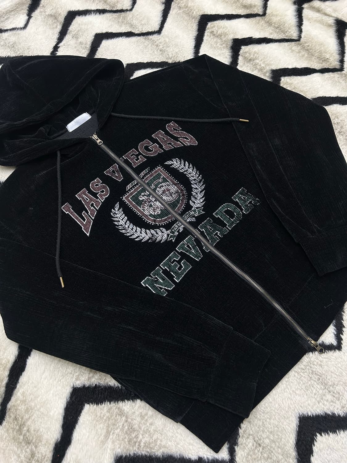 [실측XL]빈티지 라스베가스 코듀로이 2Way 후드집업/블랙 상품이미지1