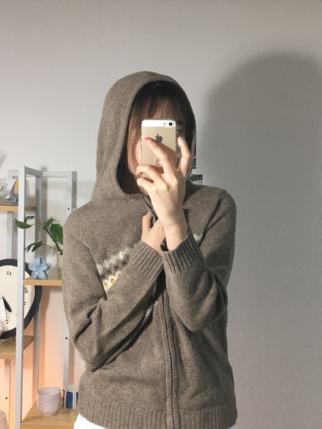 울 브라운 노르딕 니트후드집업 상품이미지4