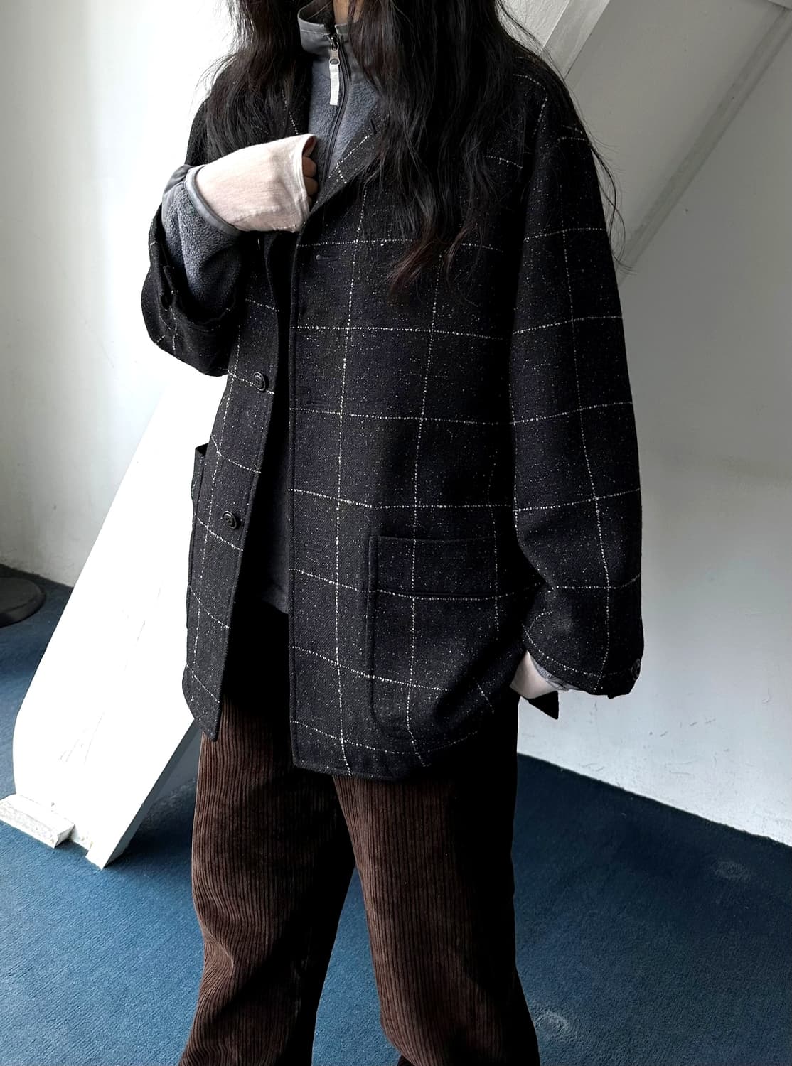 Wool silk tweed fabric over jacket 상품이미지2