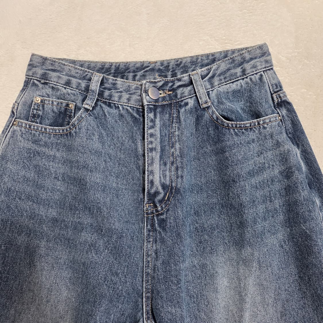 (S)여성 빈티지 워싱 와이드 데님 팬츠  상품이미지2