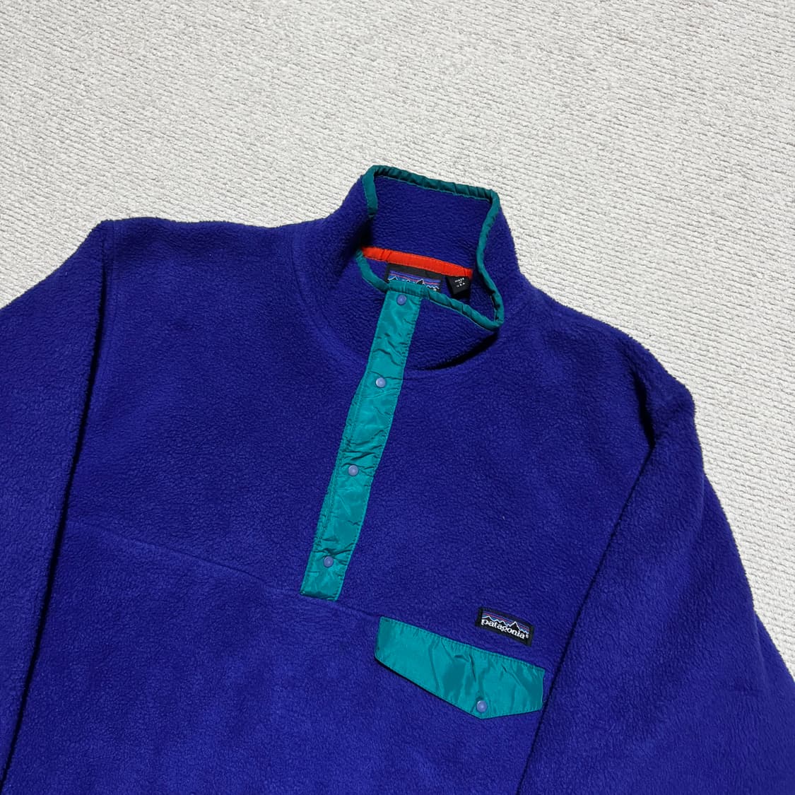 90s USA 파타고니아 신칠라 퍼플 스냅플리스 L 상품이미지3