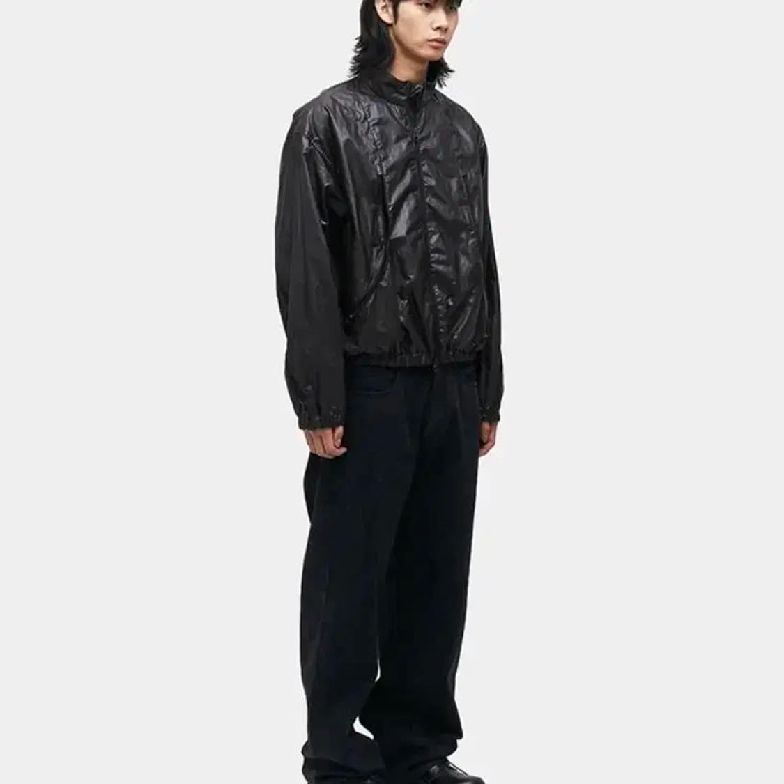 쿠어(coor) 멀티 집업 레더 블루종 블랙 M 상품이미지2