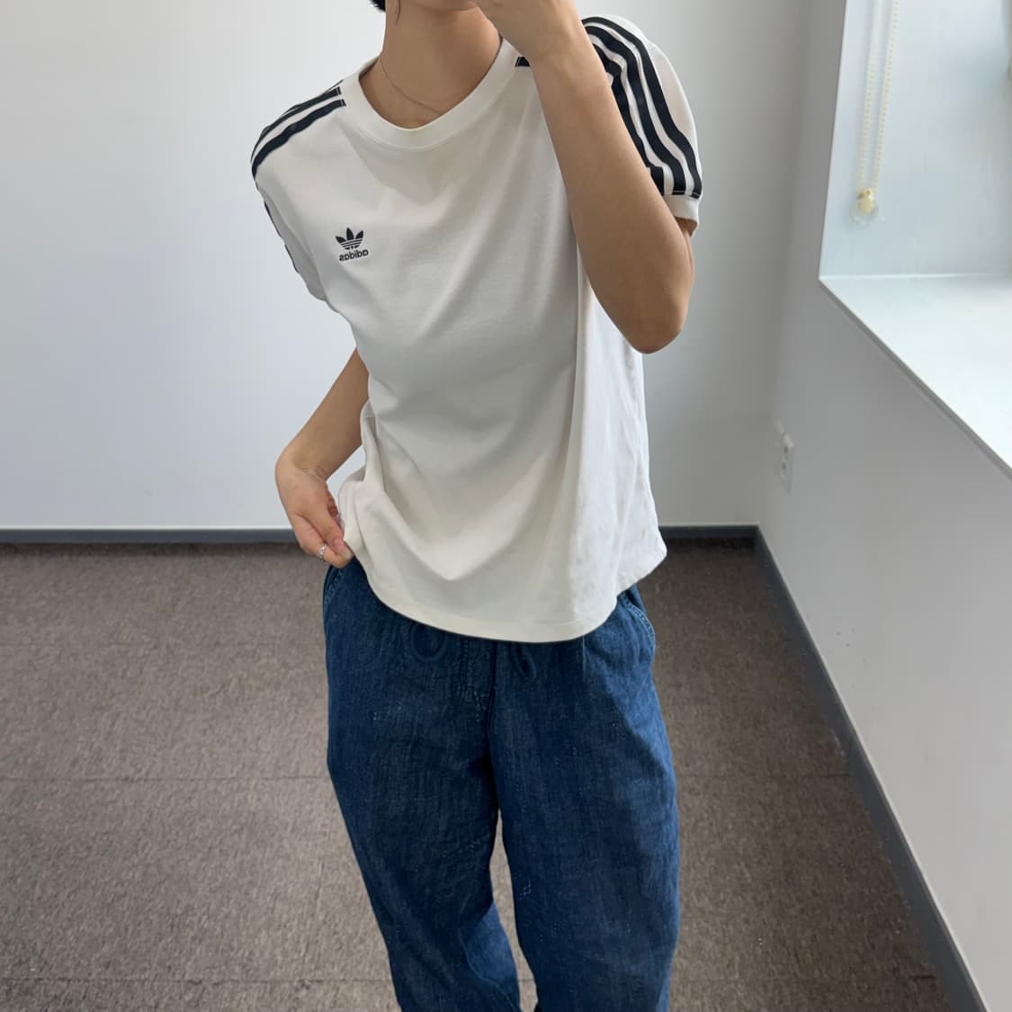 Adidas 아디다스 트랙탑 아이보리 반팔  상품이미지2