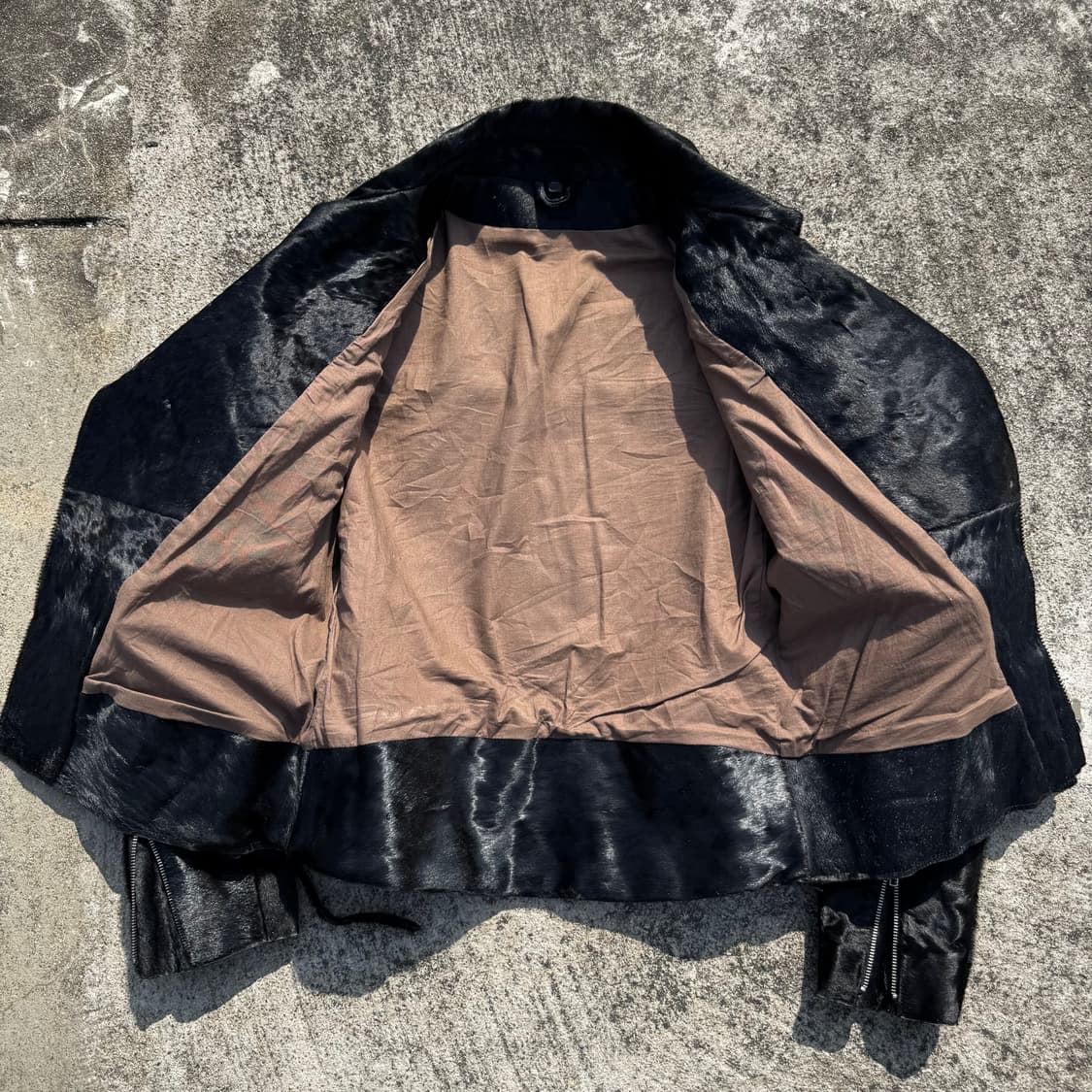 [XL] Unknown Calfskin 송치 가죽 레더 라이더 자켓 상품이미지3