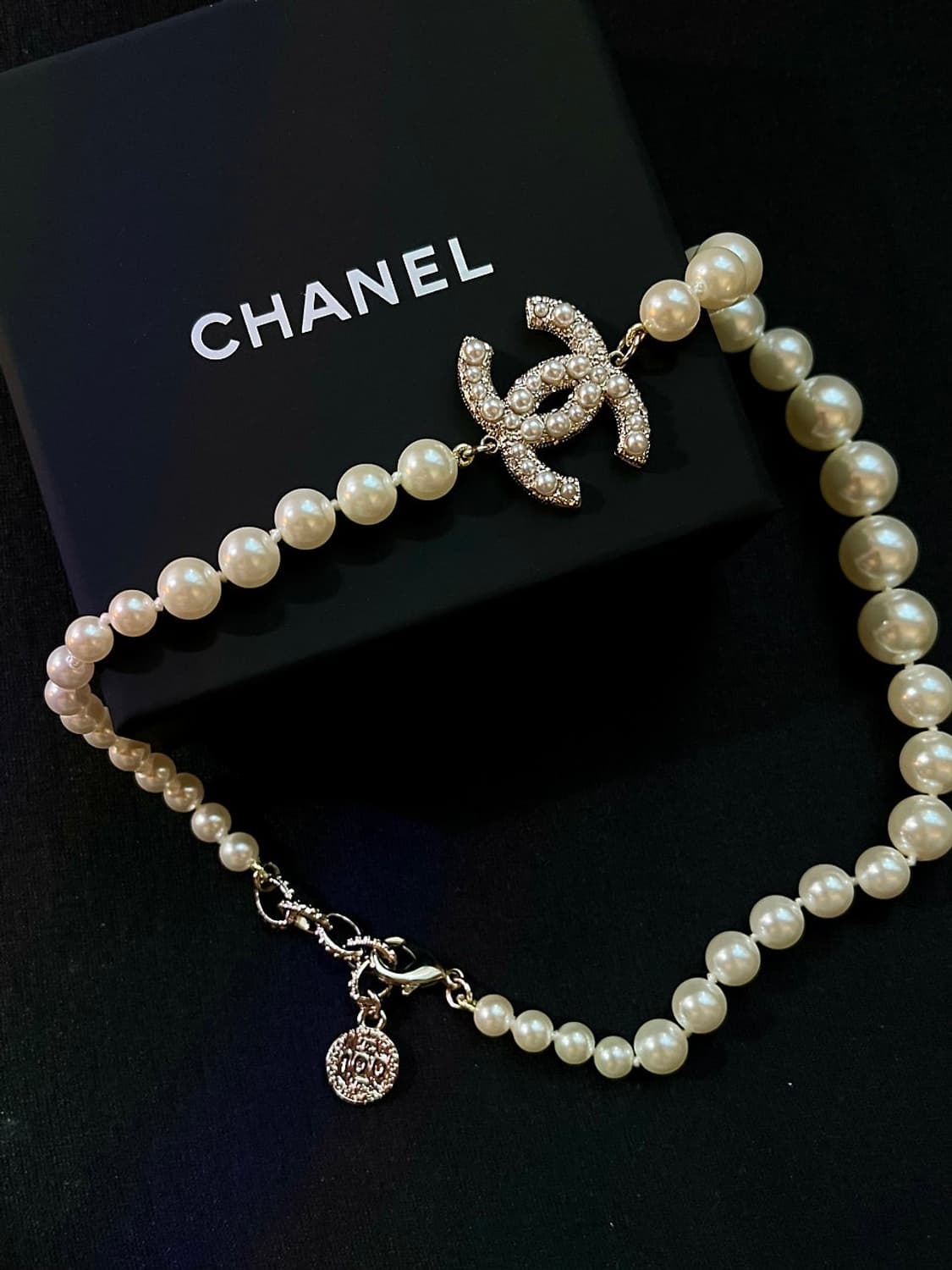 샤넬 정품 CC 빈티지 진주 업사이클링 네크리스 상품이미지1