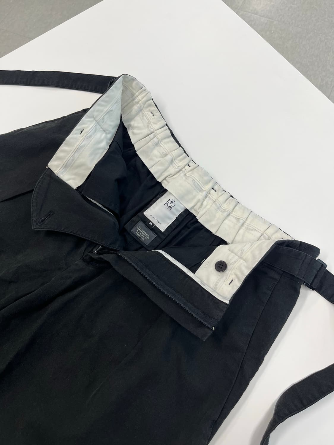 폴리테루 벨티드 와이드 팬츠 상품이미지5