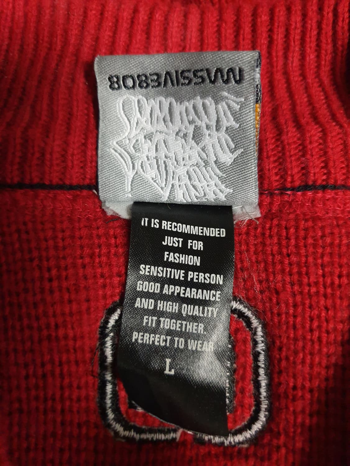 (일본제품) FREAKY MASSIVE 레터링 자수 패치 니트 집업(L) 상품이미지7