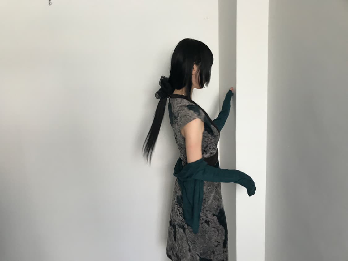 (Vintage)Bluish green slim cardigan 상품이미지6