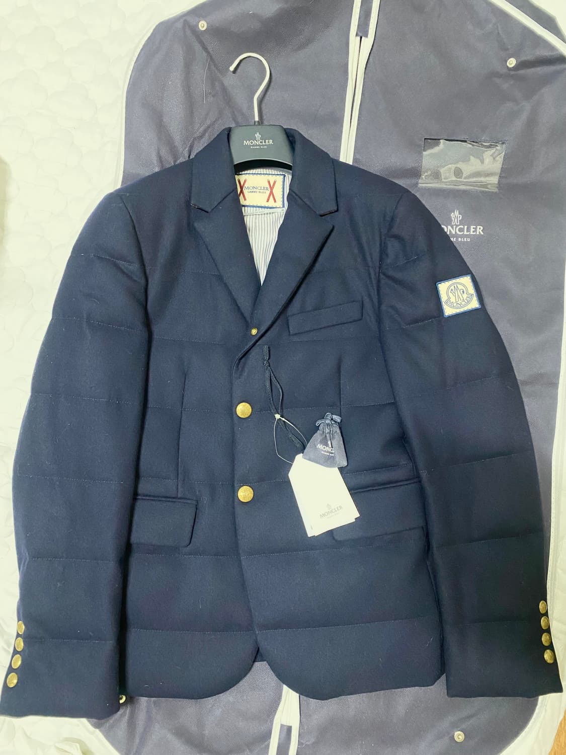 몽클레어 감마블루 톰브라운 네이비 금장 패딩 울 블레이져 1사이즈 상품이미지1