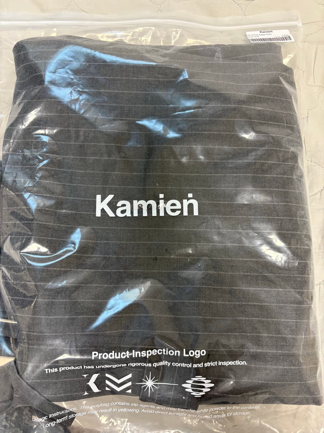 Kamien 247 ALL DAY STRIPE PANTS GRAY 상품이미지4