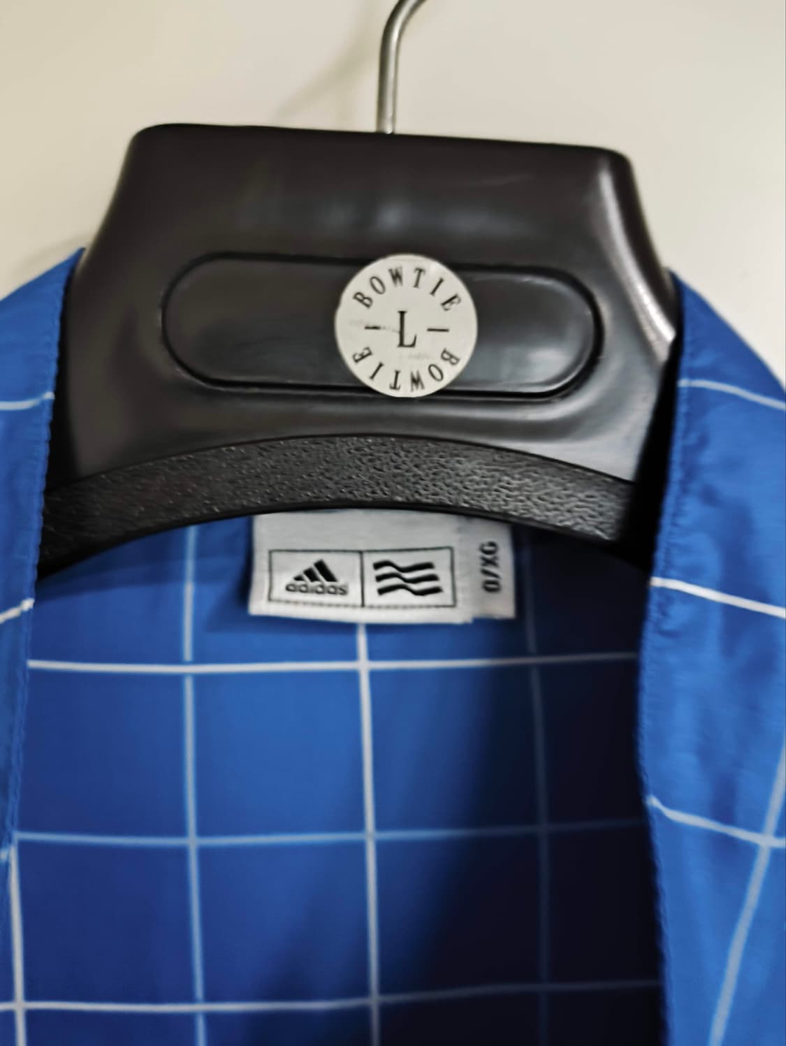 105 아디다스 스퀘어 나일론 체크 바람막이 블루 상품이미지2