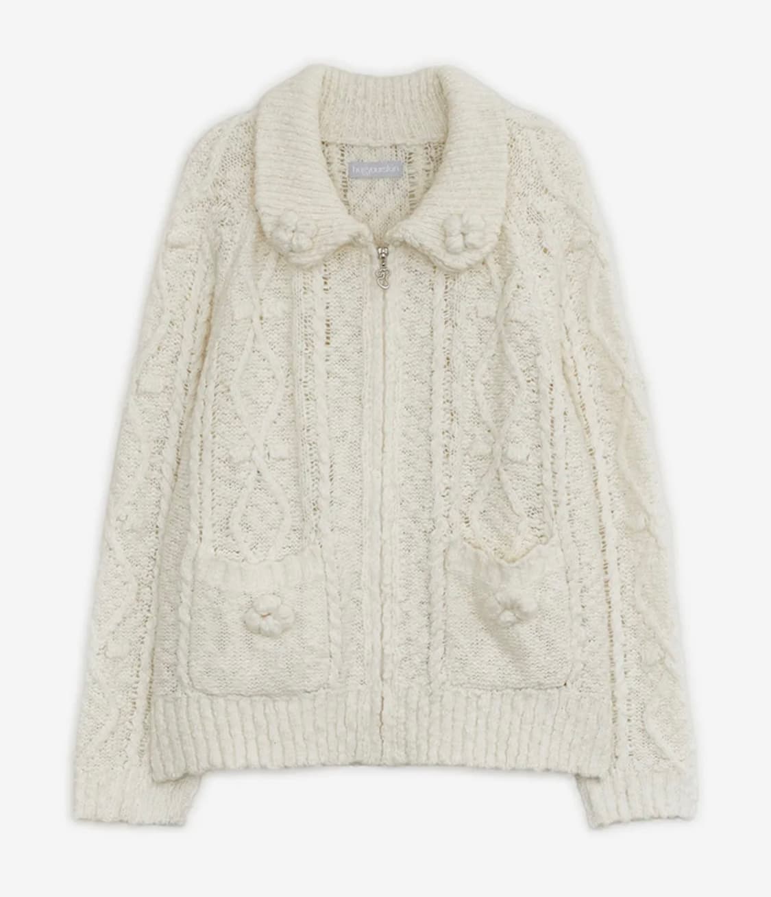 허그유어스킨 팝콘 니트 집업 상품이미지1