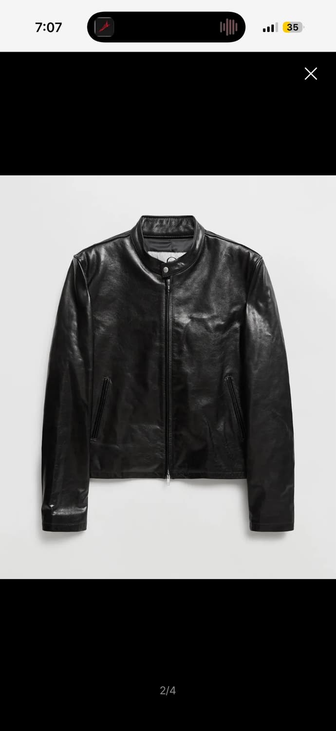 엘무드 카르벤 카우 레더 레이서 자켓 블랙 48 상품이미지1