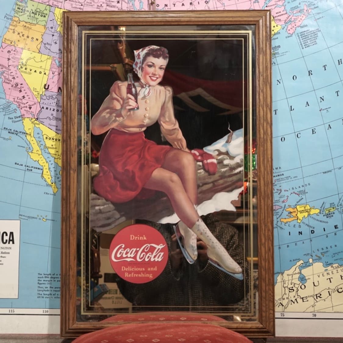 빈티지 코카콜라 핀업걸 거울 액자 상품이미지1