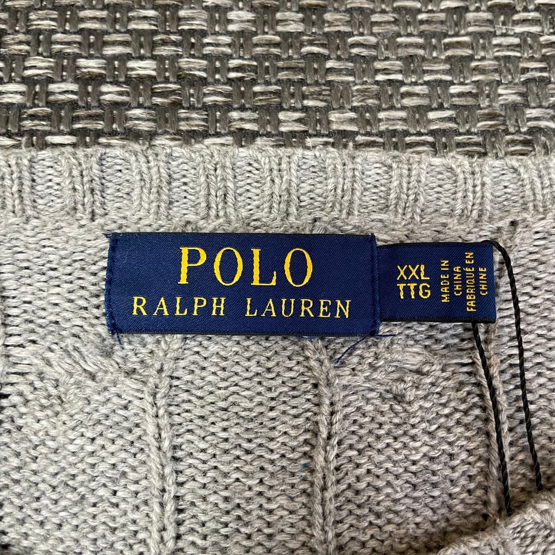 폴로 랄프로렌 빅사이즈 오버핏 그레이 꽈배기 니트 XXL 상품이미지4