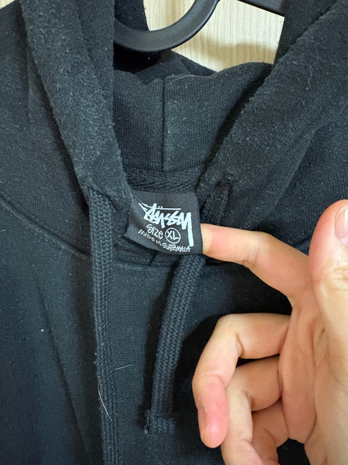 스투시 기본 후드티 블랙 XL 상품이미지3