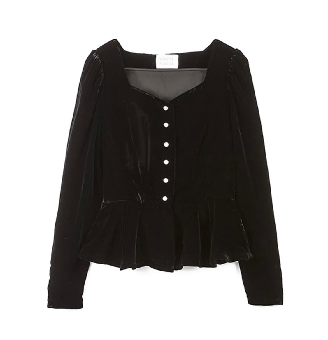 택O) [s] 보카바카 앨리스 하트 넥 롱 슬리브 블라우스 벨벳 상품이미지4