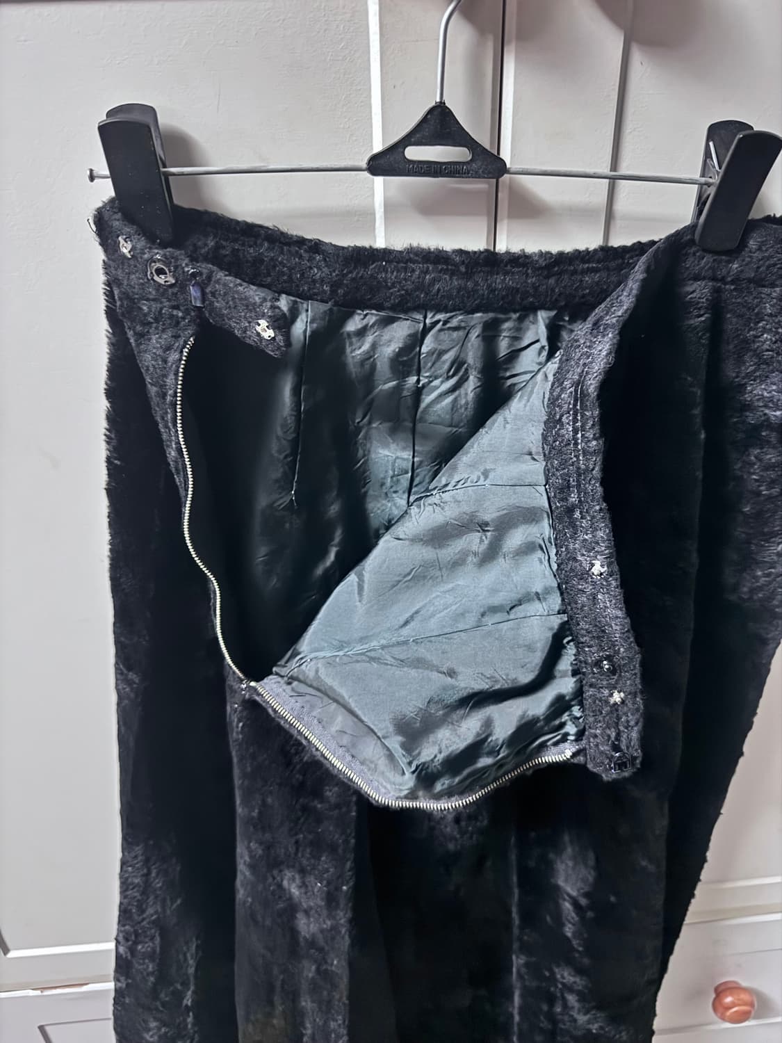 블랙 퍼 롱 스커트 상품이미지2