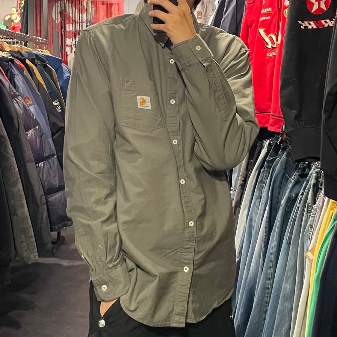 [IM] carhartt 칼하트 카키 긴팔셔츠 상품이미지5