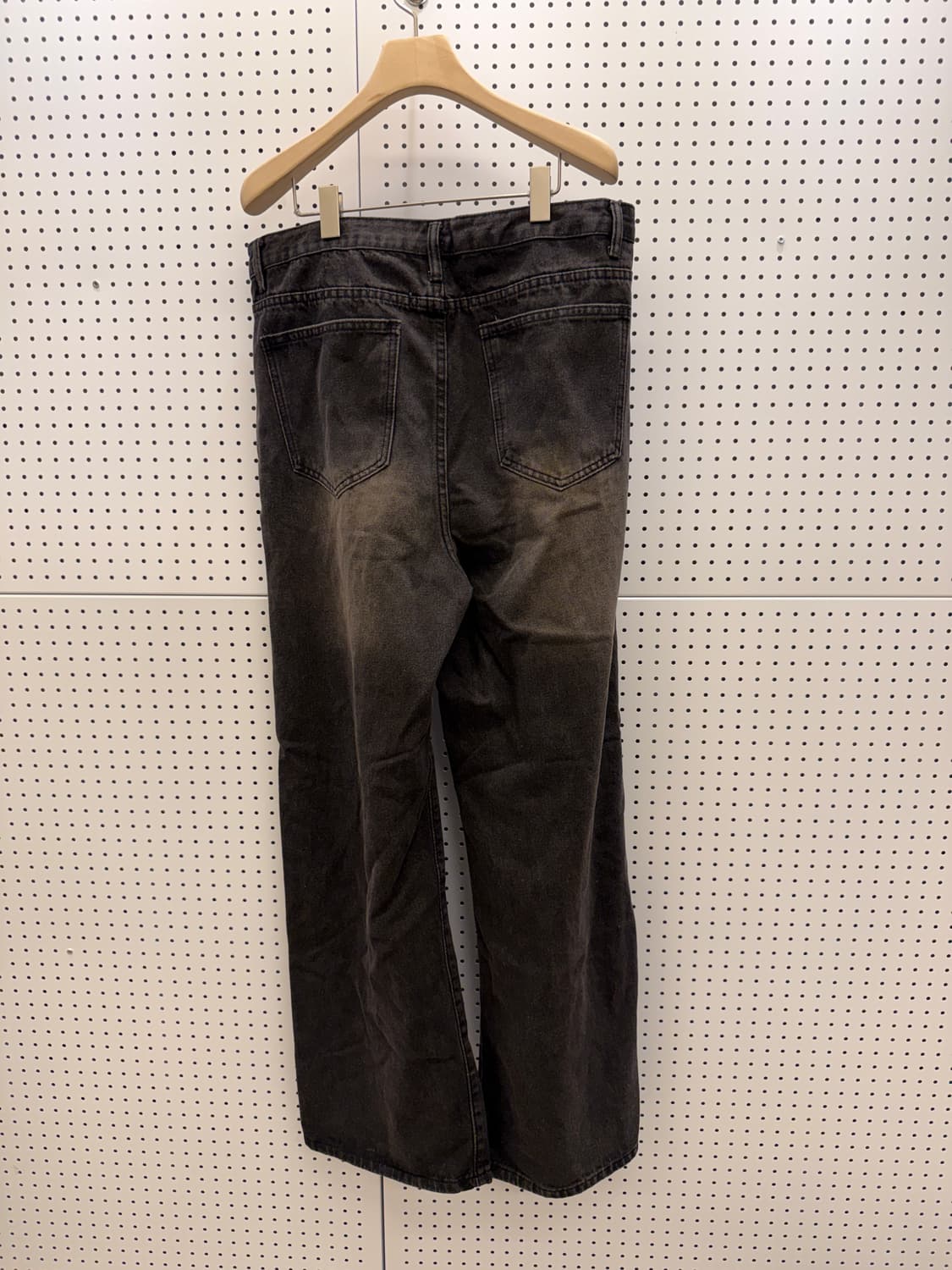 트릴리온 워싱 블랙 세미 와이드 데님 팬츠 U1587 상품이미지4