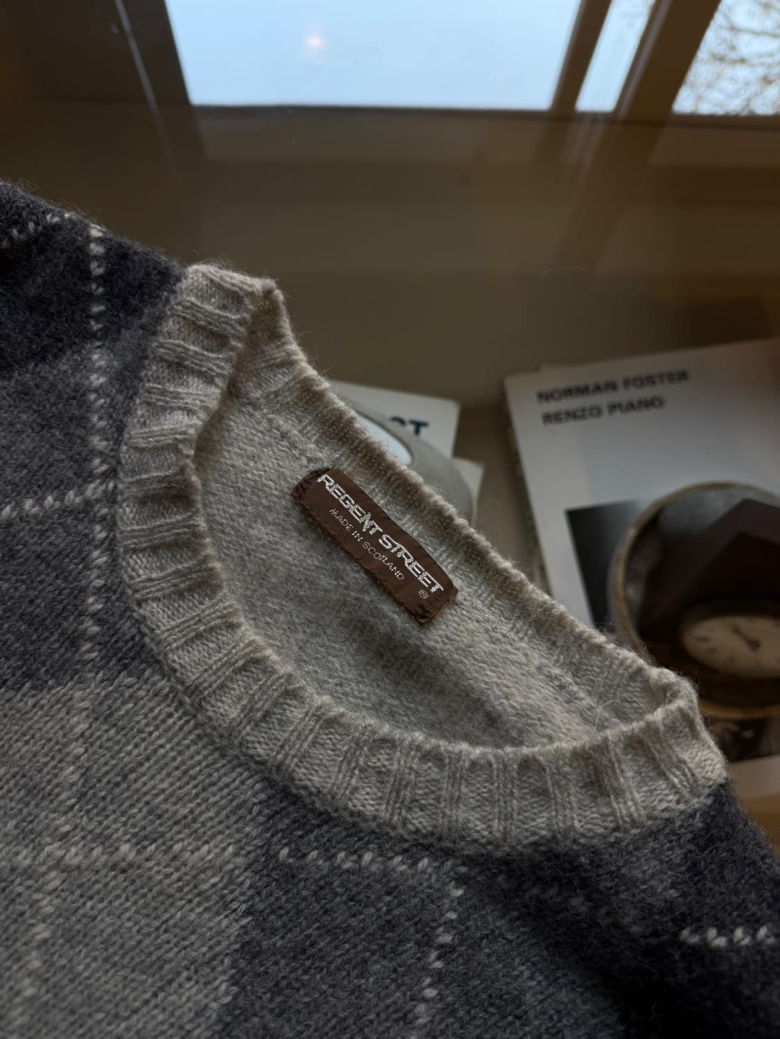 리젠트 스트릿 아가일 니트 슬림100 상품이미지6