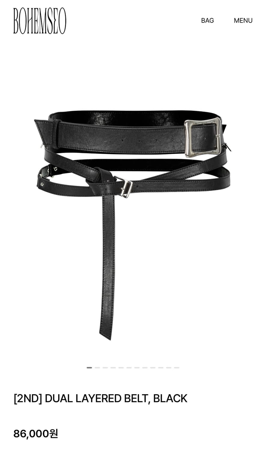 보헤미안서울 듀얼 레이어드 벨트 블랙 상품이미지2