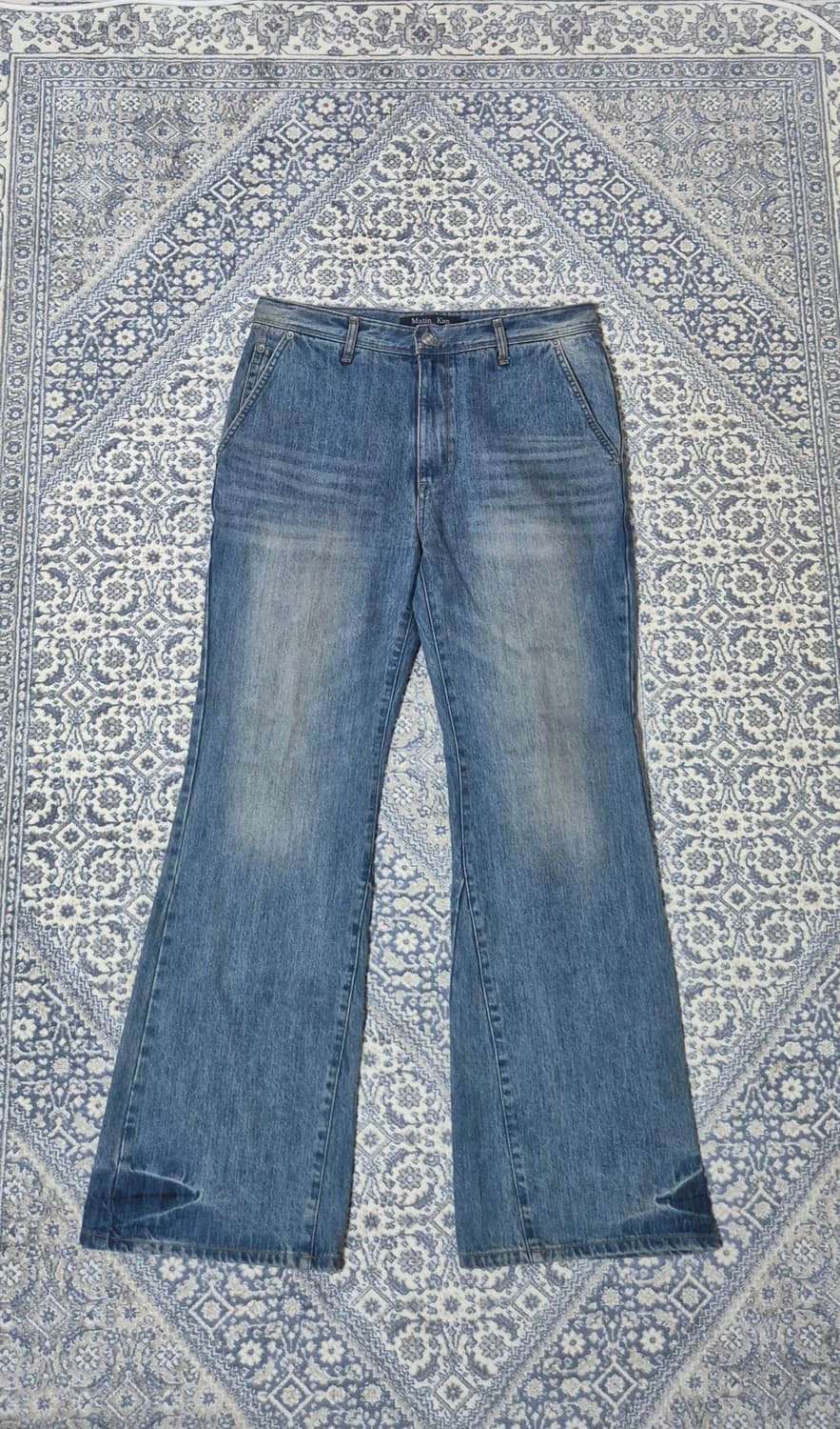 마뗑킴 로우라이즈 부츠컷 데님 팬츠 (L) 상품이미지1