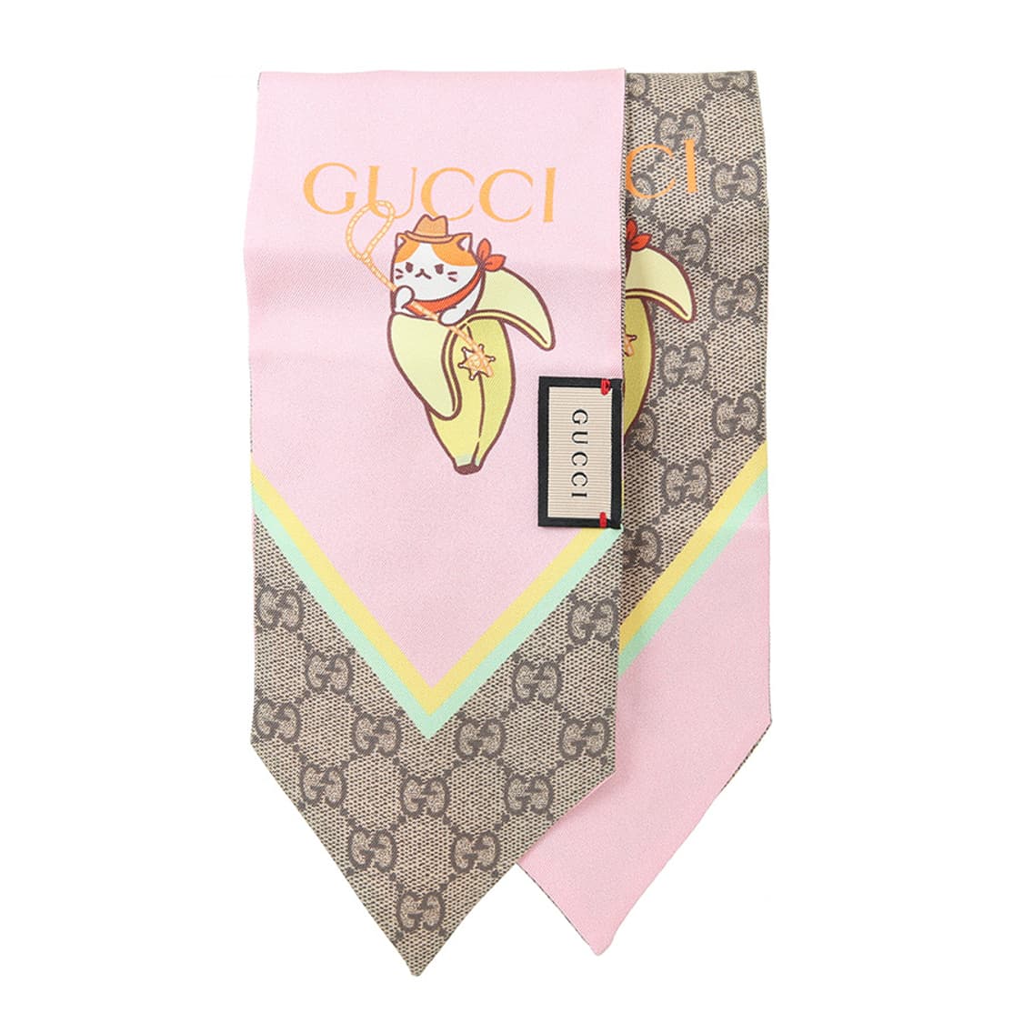 구찌 실크 스카프 고양이 바나냐 넥보우 바나나 방도 704144 상품이미지6
