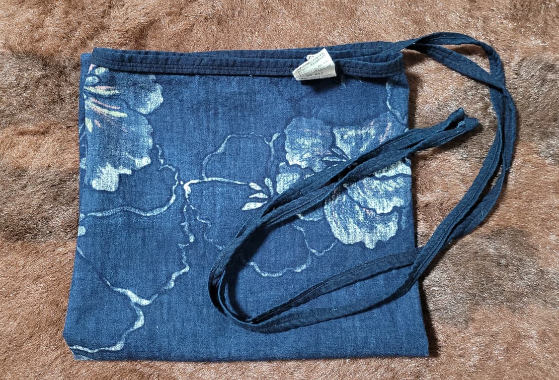 일본 빈티지 꽃무늬 나염 리버시블(양면)  앞치마 상품이미지6