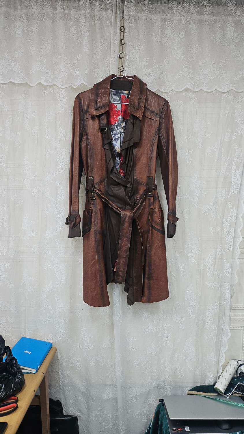 브라운 가죽 코트  상품이미지1