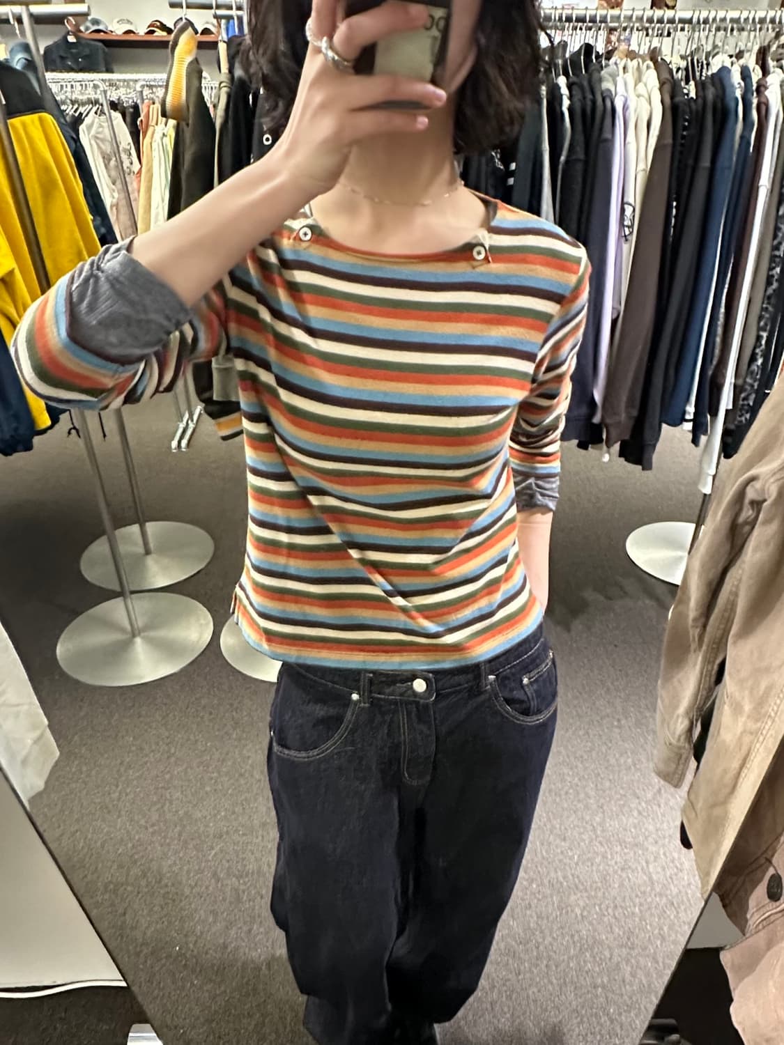 M)McGregor vintage 여성 멀티 스트라이프 롱슬리브 상품이미지1