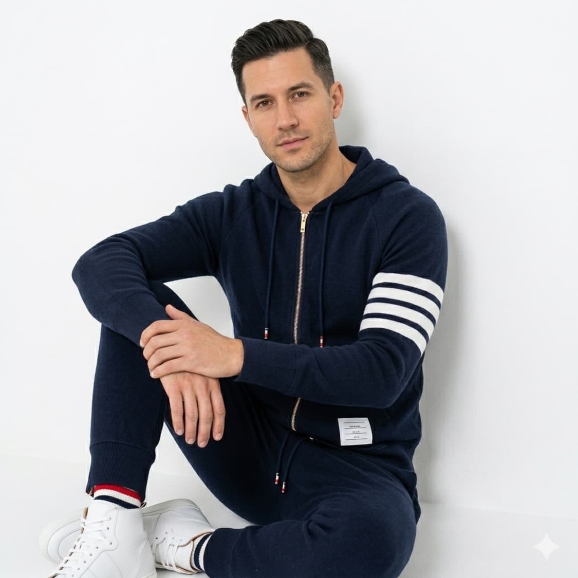 [정품] 톰브라운 시그니처 4바 네이비 후드 집업 (M) 상품이미지1