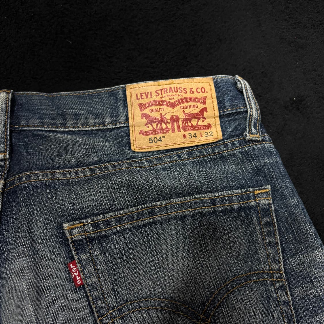 34 리바이스504 중청 워싱 데님팬츠 상품이미지3