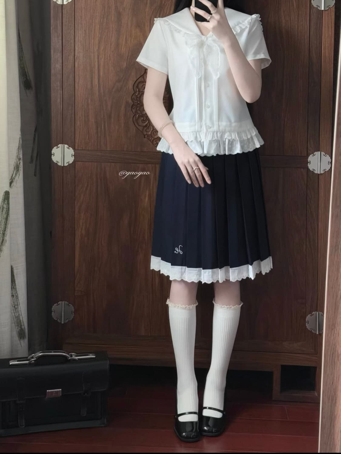 중브 하이하이럭키 레이스 세라 셔츠 스커트 풀세트 히메갸루 교복 상품이미지5