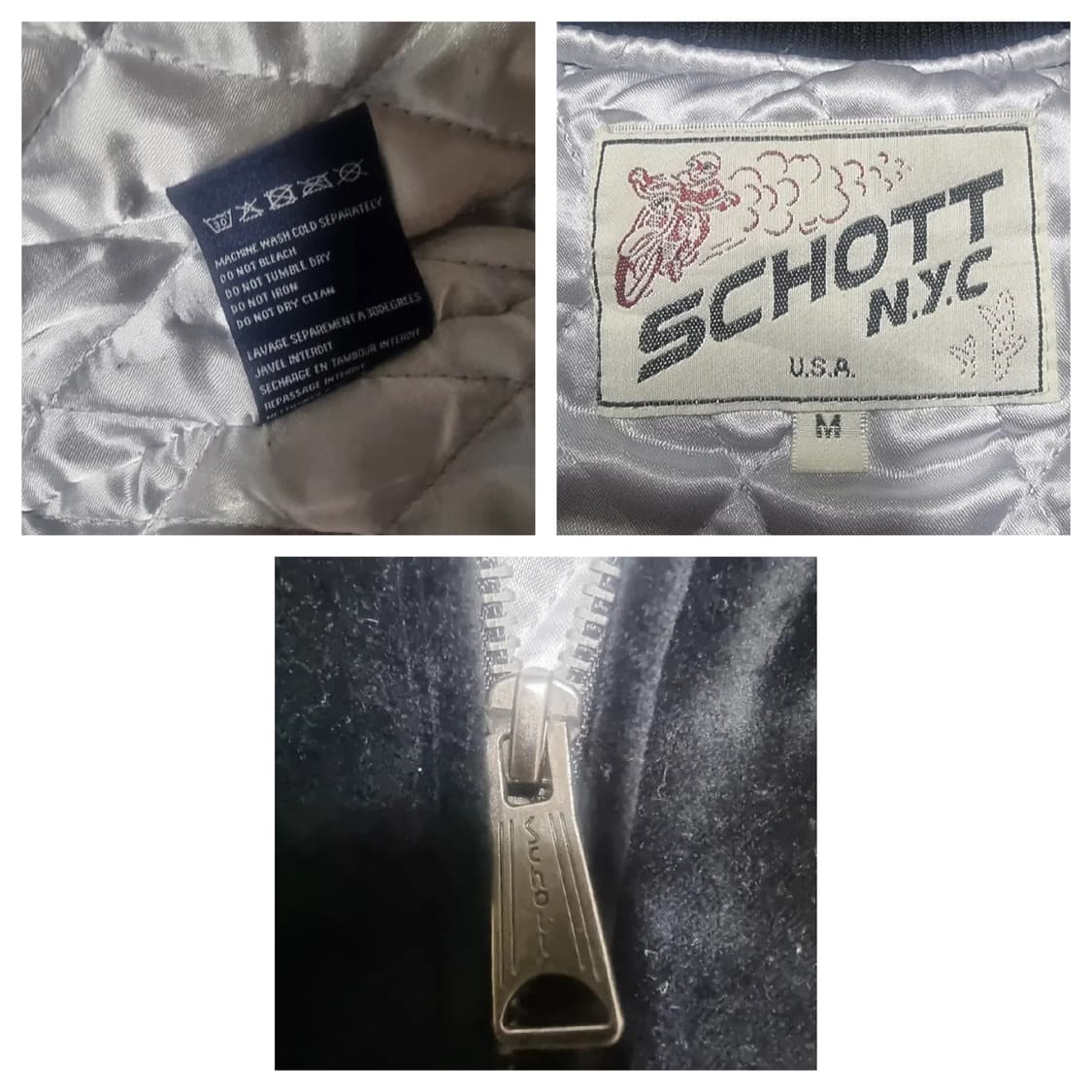 (m) schott nyc 쇼트자켓 수베니어자켓 스카쟌 스카잔 벨벳블루종 상품이미지10